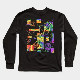 Geometric Galaxy (Rainbow Swirl Version) Long Sleeve T-Shirt